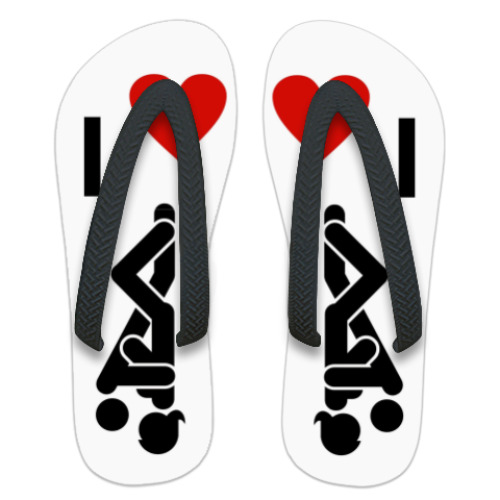 Шлепанцы (сланцы) с принтом  I Love Sex