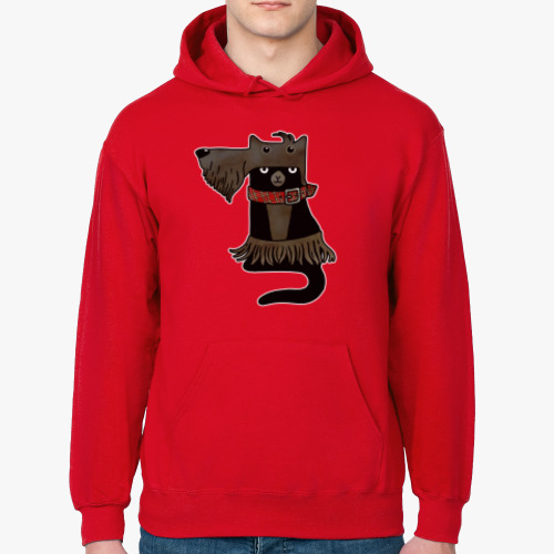 Толстовка худи с принтом Шотландский терьер - кот