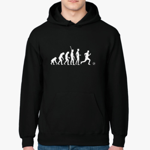 Толстовка худи с принтом Эволюция футболиста