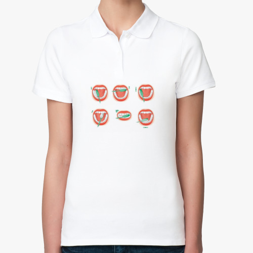 Женская рубашка поло (печать) с принтом Униформа стоматолога