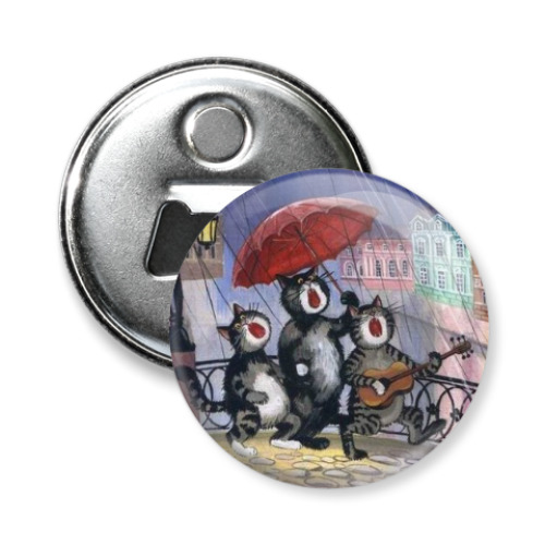 Магнит-открывашка с принтом кот питерскай