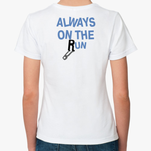 Классическая футболка с принтом Always on the run