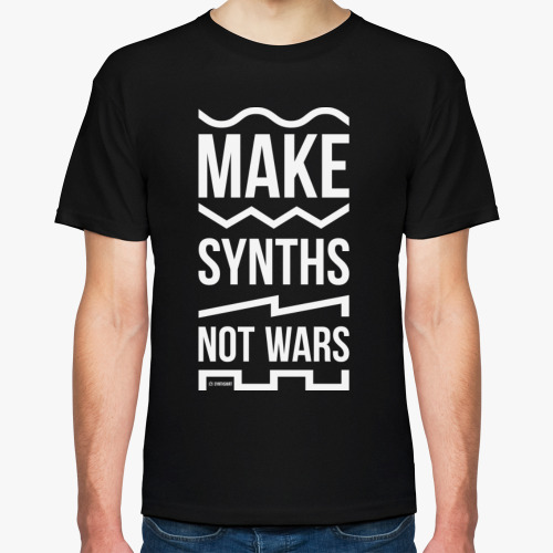 Футболка с принтом Make Synths Not Wars