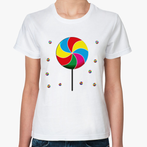 Классическая футболка с принтом Caramel on a stick