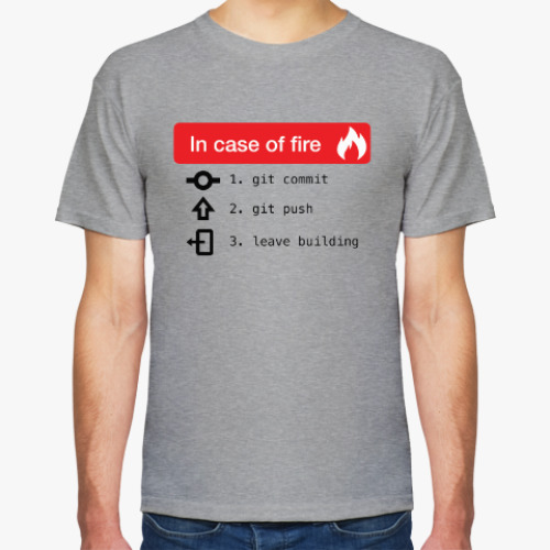 Футболка с принтом In Case of Fire GIT commit