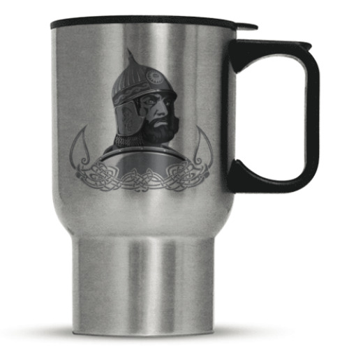 Кружка-термос с принтом витязь, воин, солдат.