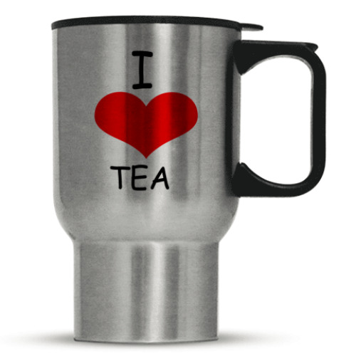 Кружка-термос с принтом Я люблю чай