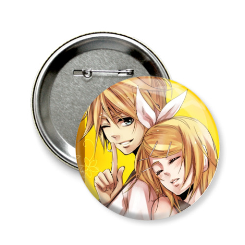 Значок 58мм с принтом  Kagamine twins