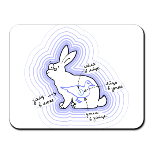 Коврик для мыши с принтом Заяц в шоке