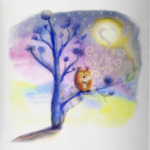 Сова пьет кофе