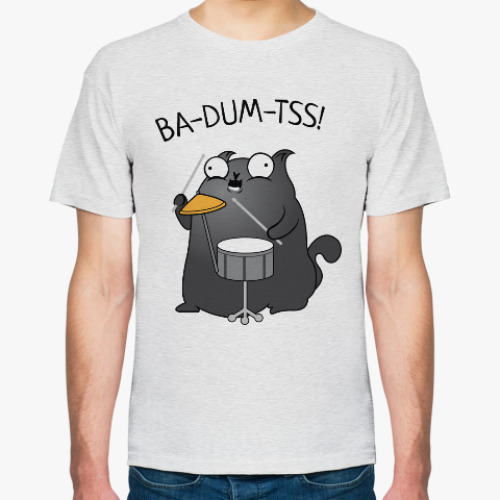 Футболка с принтом Кот Ba-Dum-Tss!
