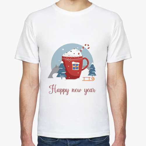 Футболка с принтом Новогодний принт