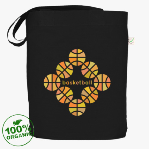 Сумка шоппер с принтом Баскетбольные мячи