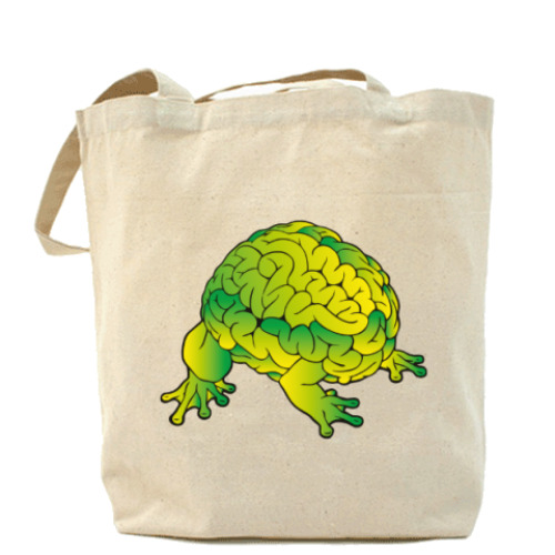 Сумка шоппер с принтом Мозговая жаба