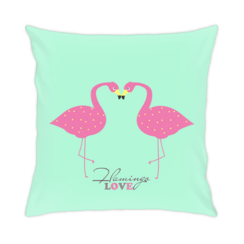 Подушка с принтом Розовый Фламинго
