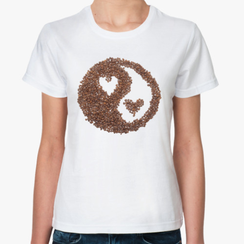 Классическая футболка с принтом coffee