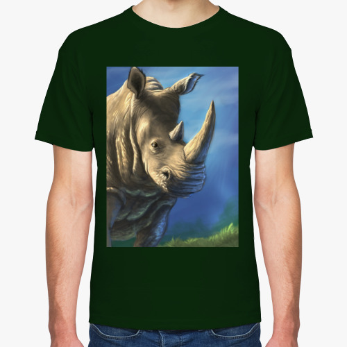 Футболка с принтом Милый носорог