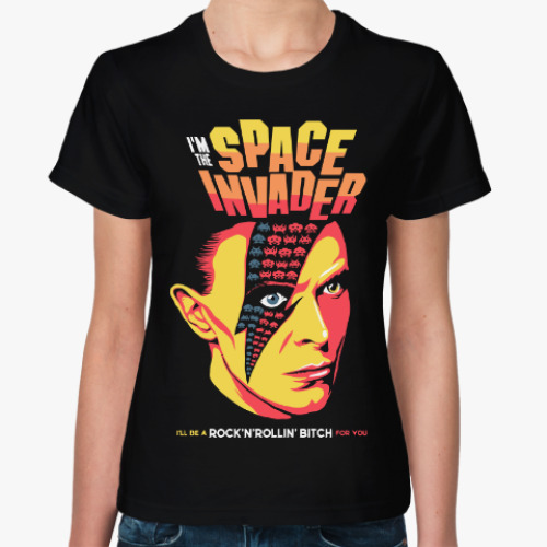 Женская футболка с принтом Дэвид Боуи