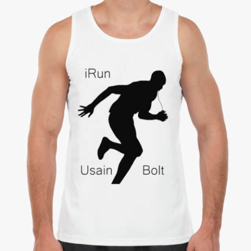 Майка с принтом iRun Usain Bolt