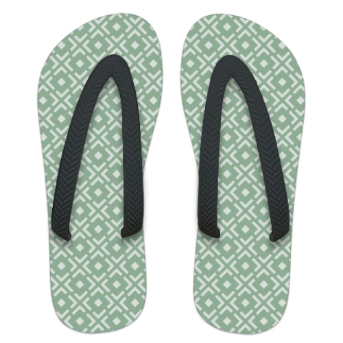 Шлепанцы (сланцы) с принтом Квадраты и линии