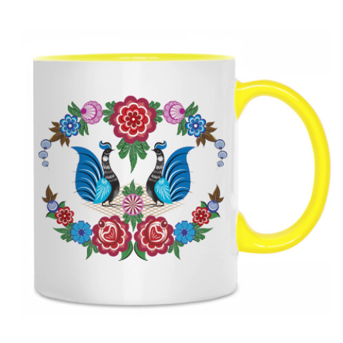 Кружка с принтом Городецкая роспись