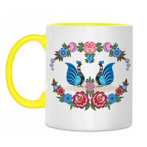 Кружка с принтом Городецкая роспись