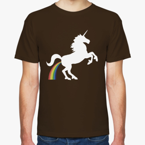 Футболка с принтом Единорог и радуга