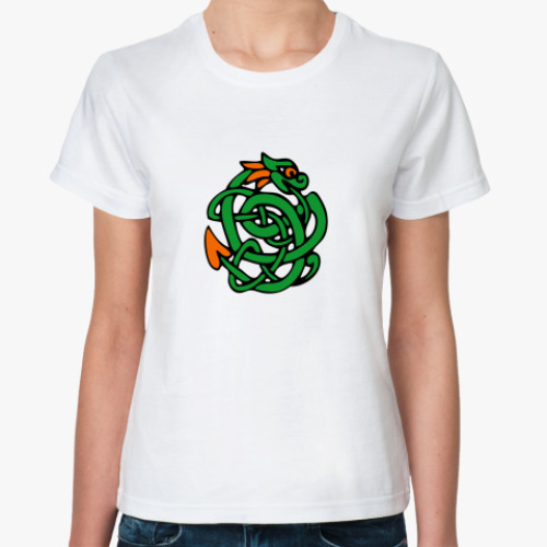 Классическая футболка с принтом Змея