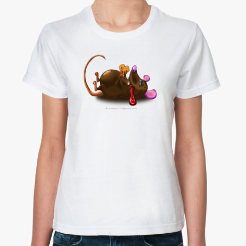 Классическая футболка с принтом Мышонок Love