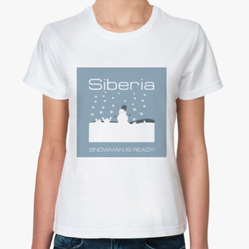 Классическая футболка с принтом SnowMan