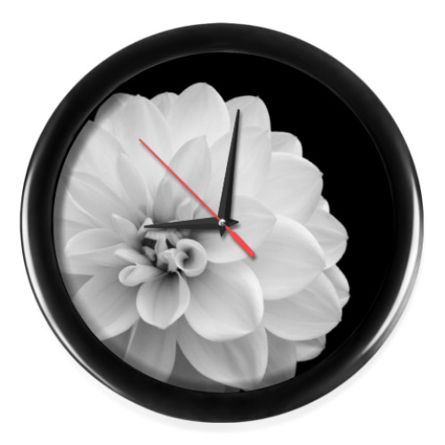 Настенные часы с принтом Георгин