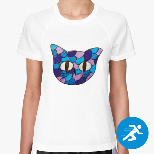 Женская спортивная футболка с принтом Котозаика