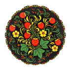 Подушка 35x35 см с цветной обратной стороной Русская роспись хохлома