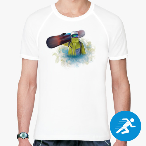 Спортивная футболка с принтом Сноубордист