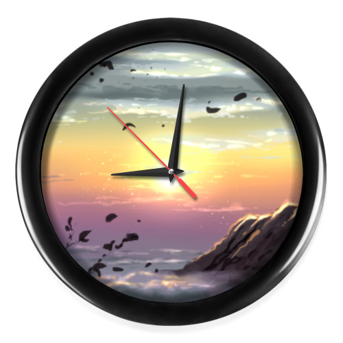 Настенные часы с принтом Волшебный закат