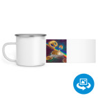 Кружка металлическая белая (круговая запечатка)