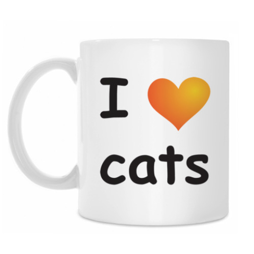 Кружка с принтом I love cats
