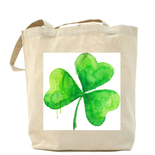 Сумка шоппер с принтом Акварельный клевер