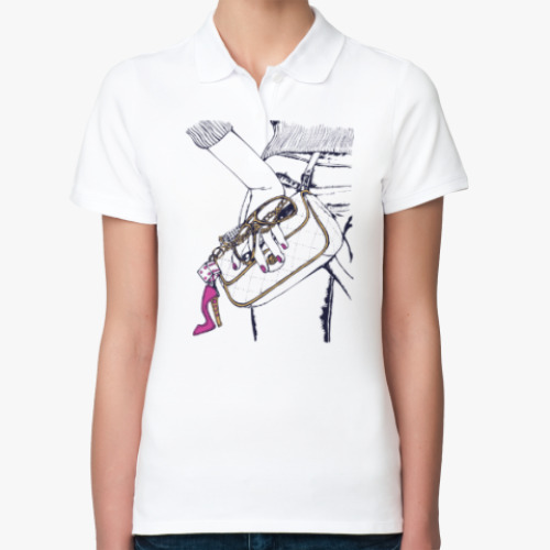 Женская рубашка поло (печать) с принтом Попа