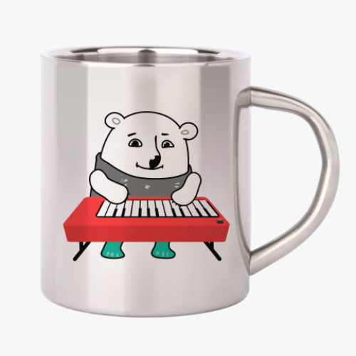 Кружка металлическая с принтом Yesterday. Медвежонок Арктика.