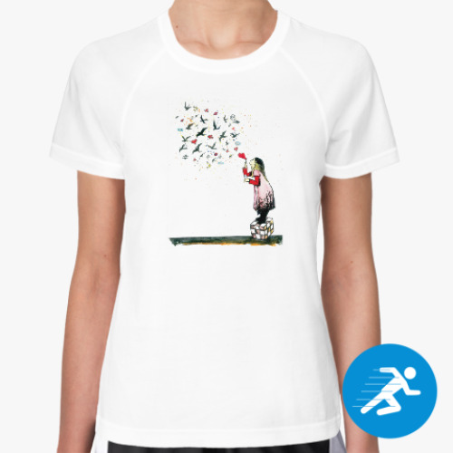 Женская спортивная футболка с принтом Смайлы души