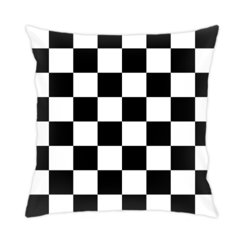 Подушка с принтом Черно-белая клетка