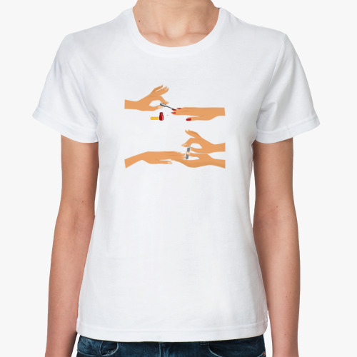 Классическая футболка с принтом Для мастера маникюра