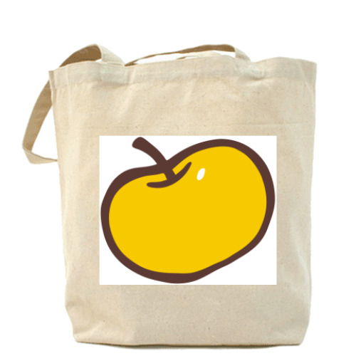 Сумка шоппер с принтом Желтое яблоко