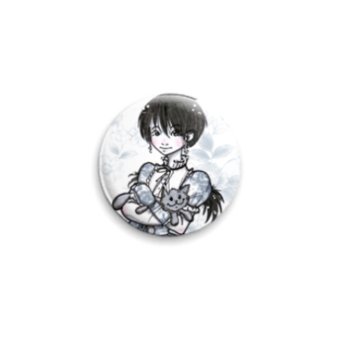 Значок 25мм с принтом  Галка