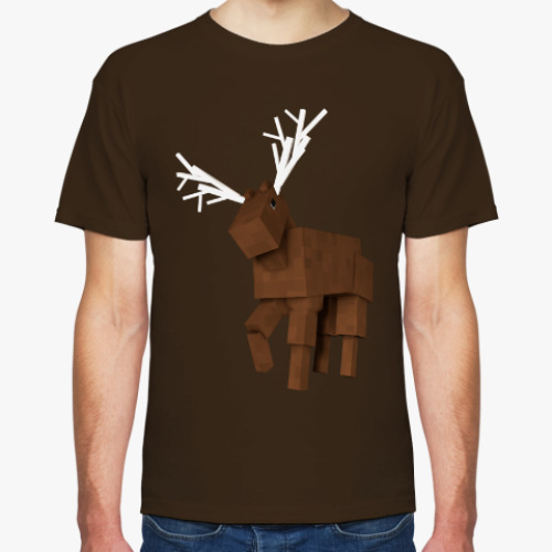 Футболка с принтом Minecraft мир: Олень