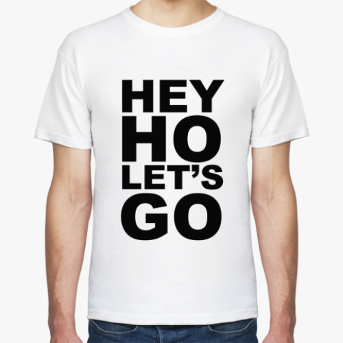 Футболка с принтом HEY HO LET'S GO