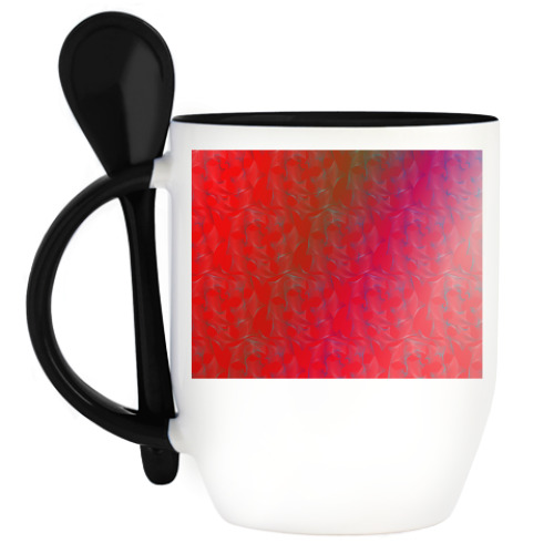 Кружка с ложкой с принтом Star abstraction background