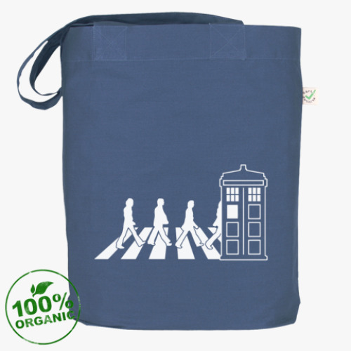 Сумка шоппер с принтом Beatles vs. Doctor Who