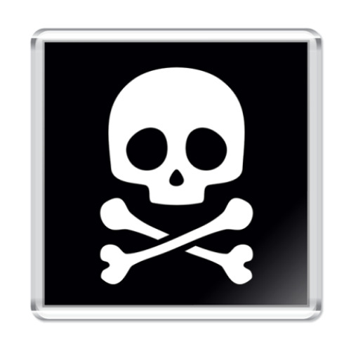 Магнит с принтом  'Весёлый Роджер'